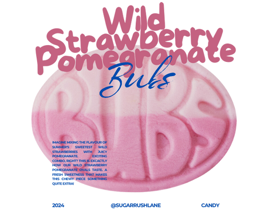 BUBS Wild Strawberry and Pomegranate Marshmallow Ovals Swedish Candy