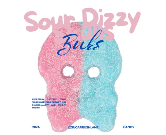 BUBS Sour Dizzy Skulls Gummy Swedish Candy