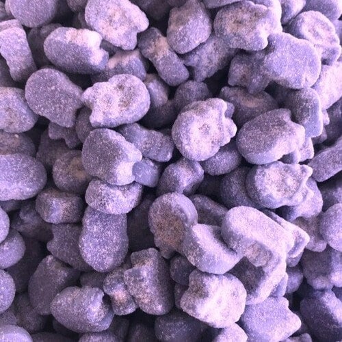 BUBS Micro Blueberry Skulls Marshmallow Ovals Swedish Candy