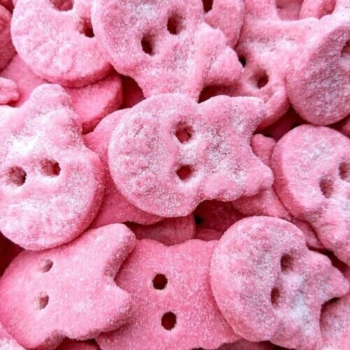 BUBS Cool Raspberry Foam Skull Swedish Candy