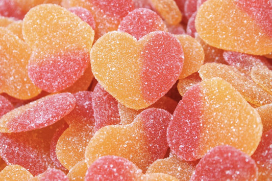 Gummy Peach Hearts Swedish Candy